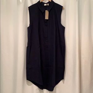 Navy Eileen Project sleeveless shirt dress XL